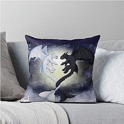 Toothless and Lightfury Throw Pillow