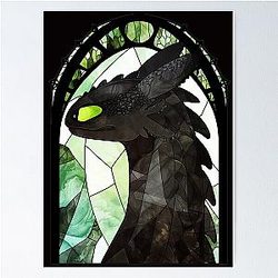 Stained Glass Toothless Poster