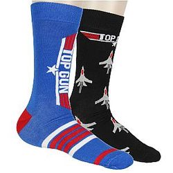 Top Gun Maverick Fighter Jet Logo 2 Pack Knit Mid Calf Mens Crew Socks Size 6-12