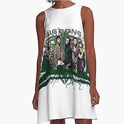 Big Bang Kpop, T.O.P, Taeyang, G-Dragon, Daesung, Seungri A-Line Dress