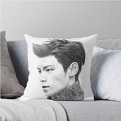 T O P Pencil Drawing Throw Pillow