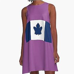 Toronto Maple Leafs Canada Flag A-Line Dress