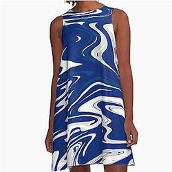 Liquify Series - Toronto Maple Leafs A Line Dress