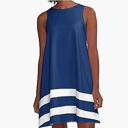 Toronto Maple Leafs Retro Stripes A-Line Dress