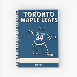 Auston Matthews Toronto Maple Leafs Poster Minimalist Hockey Wall Art Notebook