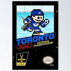 Toronto Maple Leafs 8-bit Home Videogame Game Cart Poster