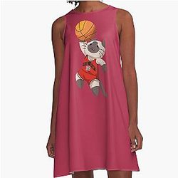Toronto Raptors Cat Cute NBA Basketball A-Line Dress