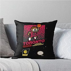 Toronto Raptors 8-bit Videogame Cart Throw Pillow