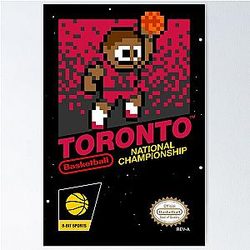 Toronto Raptors 8-bit Videogame Cart Poster