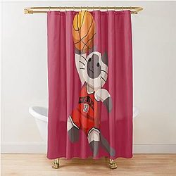 Toronto Raptors Cat Cute NBA Basketball Shower Curtain