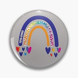 Total Chaos Rainbow with hearts Pin