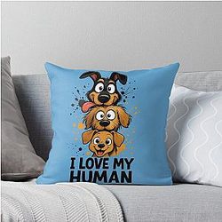 Puppies in Chaos Mode Throw Pillow