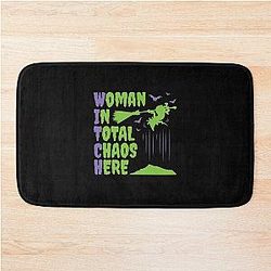 Witch Woman in Total Chaos Halloween Bath Mat