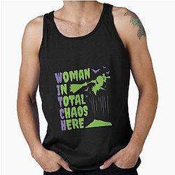 Witch Woman In Total Halloween Chaos Tank Top
