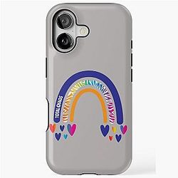 Total Rainbow iPhone Case with Hearts