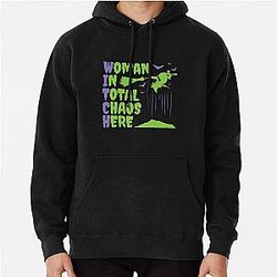 Witch Woman in Total Chaos Halloween Pullover Hoodie