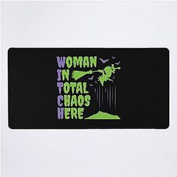 Witch Woman in Total Chaos Halloween Desk Mat