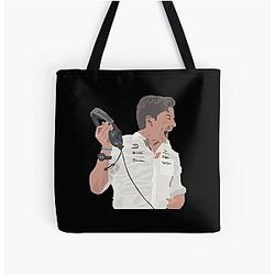 Angry Toto Wolff Over Print Tote Bag