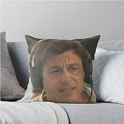 Confused Toto Wolff Throw Pillow