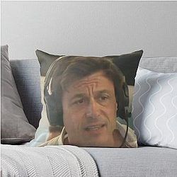 Confused Toto Wolff Throw Pillow