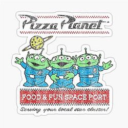 Disney Toy Story Pizza Planet Aliens Sticker