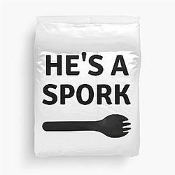 He's a Spork Toy Duvet Cover