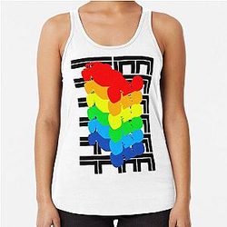 TrackMania United Forever Colors Pop Art Black Logo Racerback Tank Top