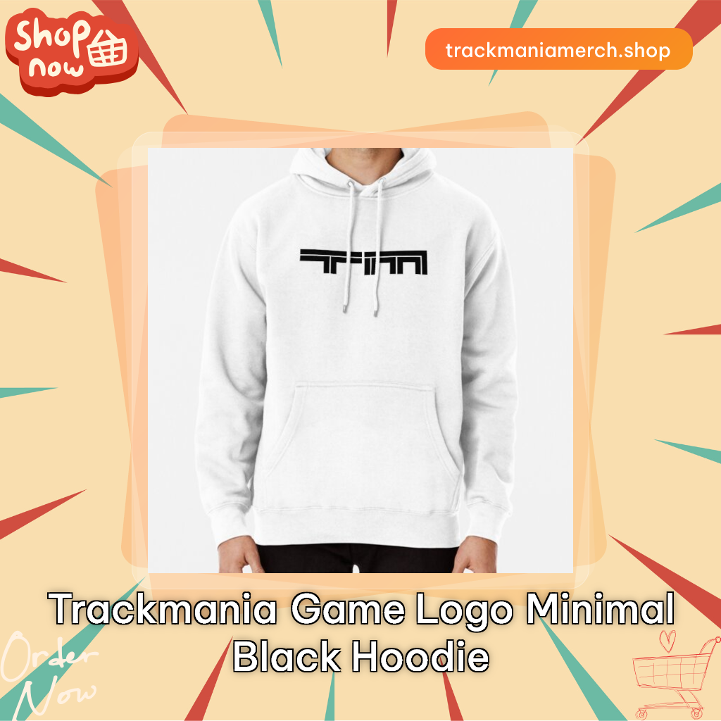 TrackMania Game Logo Minimal Black Hoodie