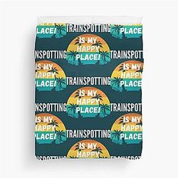 Trainspotting Is My Happy Place, Vintage Retro Design Duvet Cover