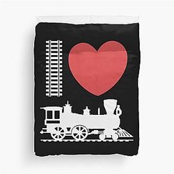 I Love Train Lover Train Spotting Duvet Cover