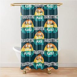 Trainspotting My Happy Place Vintage Retro Sunset Design Shower Curtain