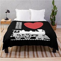I Love Train Lover Trainspotting Throw Blanket