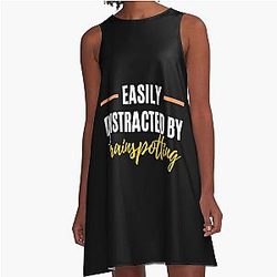 Easily Distracted by Trainspotting - Perfect Gift for Hobby A-Line Dress