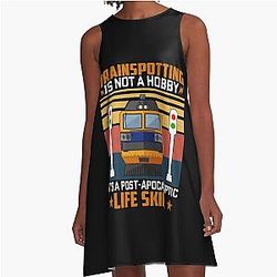 Trainspotting a hobby Retro A-Line Dress