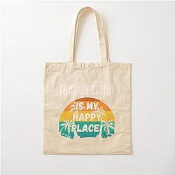 Trainspotting My Happy Place Vintage Retro Sunset Design Cotton Tote Bag