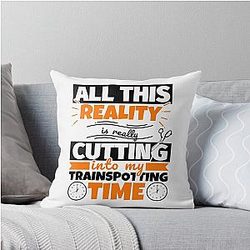 Trainspotting Hobby Throw Pillow