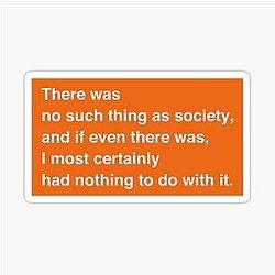 No Such Thing as Society - Trainspotting Quote - Minimalist Orange Frame Sticker