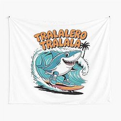 Shark Surf Italian Meme Tapestry