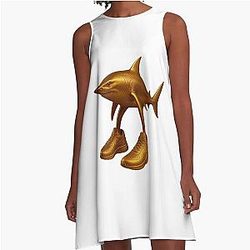 Gold Brain Rot A-Line Dress