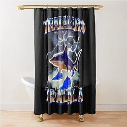 Tralala Shark Meme Bootle Italian Brainrot Shower Curtain