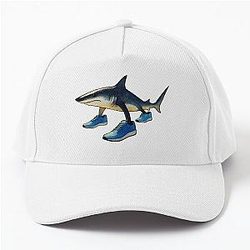 Tralala Shark in Blue Shoes Watercolor Cutout Baseball Cap