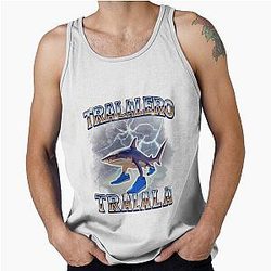 Tralala Funny Meme Shark Retro Tank Top