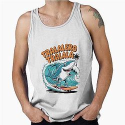 Tralalero Shark Surf Italian Brainrot Meme Tank Top