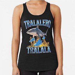 Tralala Shark Meme Racerback Tank Top