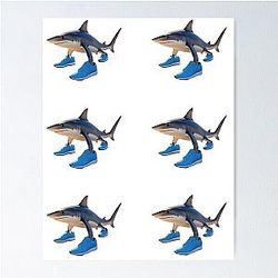Tralala Italian Brainrot - shark in shoes meme Poster