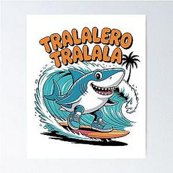 Shark Surf Italian Poster