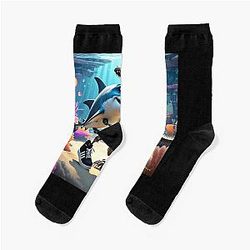Italian brainrot and Bombardiro Crocodilo Socks