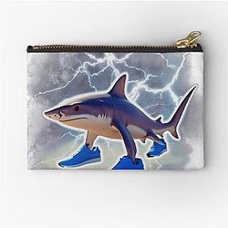 Retro Funny Shark Memes Bootleg Pouch Zipper