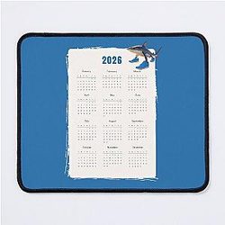 Tralala brainrot shark 2026 Calendar Mouse Pad