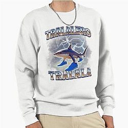 Retro Tralala Funny Shark Bootleg Memes Pullover Sweatshirt